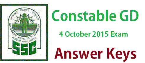 SSC Constable GD Answer Key 2015 Download PDF File Online Exam Result